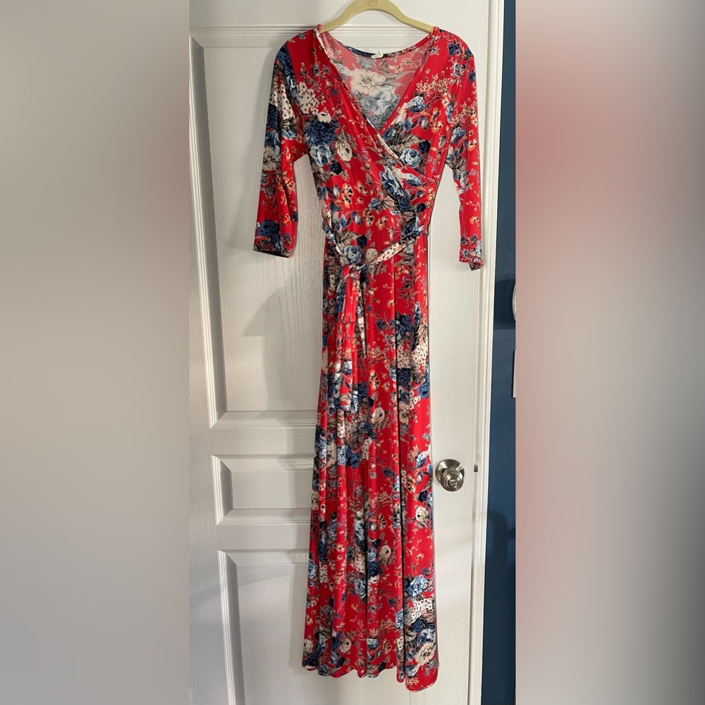 Pink Blush Women’s Maxi Wrap Floral Dress